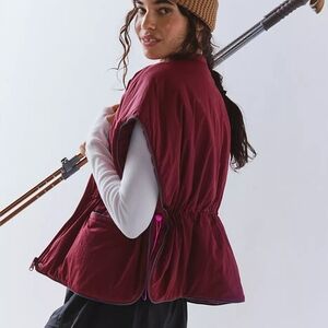 Fee People FP Movement Red Reflective Poncho Fits All NWT